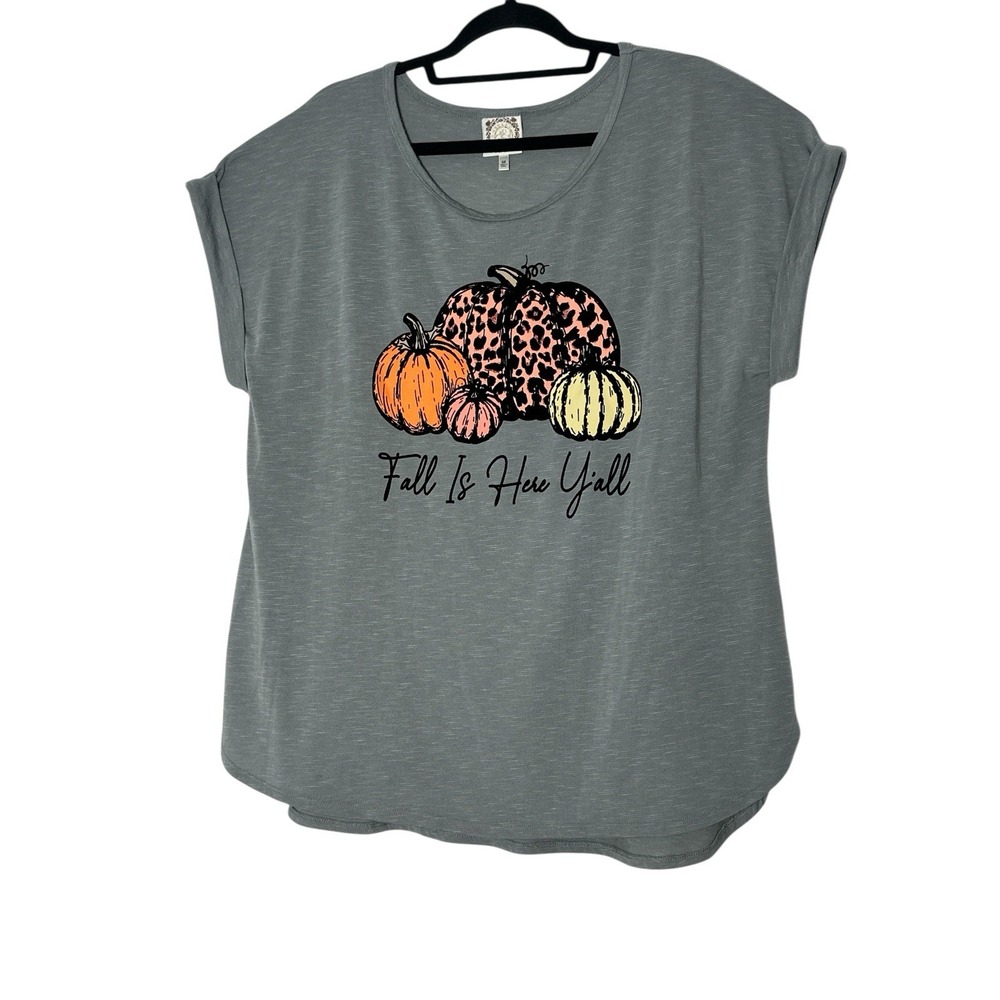 Truself Top Women's 2X Plus It's Fall Yall Pumpkin Halloween Thanksgiving‎